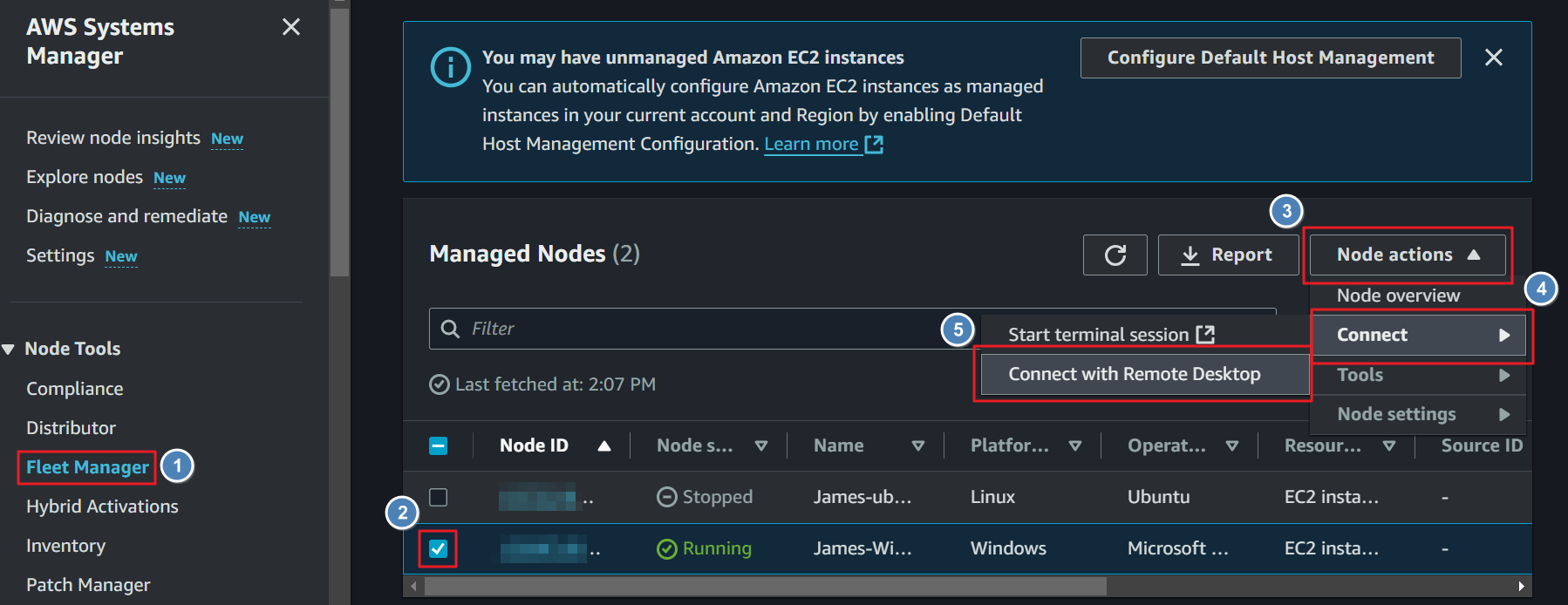 011. 回到 Fleet Manager 畫面，點擊 Connect with Remote Desktop
